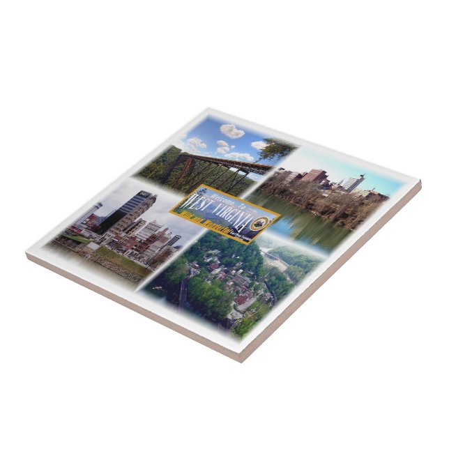 Azulejo De Cerâmica zUS019 WEST VIRGINIA, Mosaico, América, (Lateral)