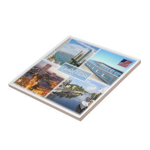 Azulejo De Cerâmica zUS025 FLORIDA, Mosaico, América,