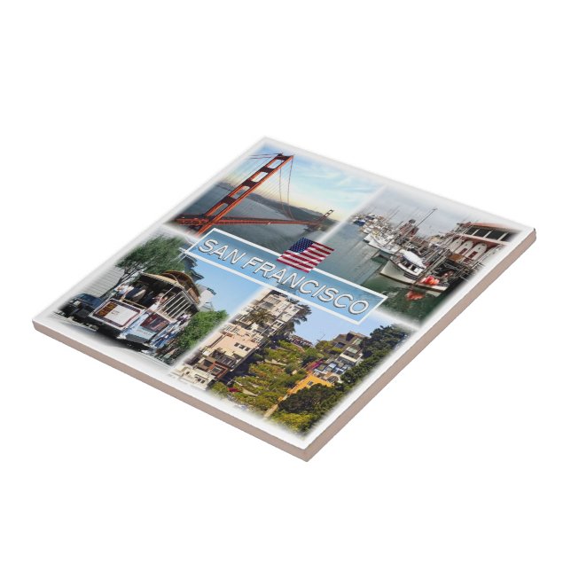 Azulejo De Cerâmica zUS029 SAN FRANCISCO, Mosaico, Califórnia, (Lateral)