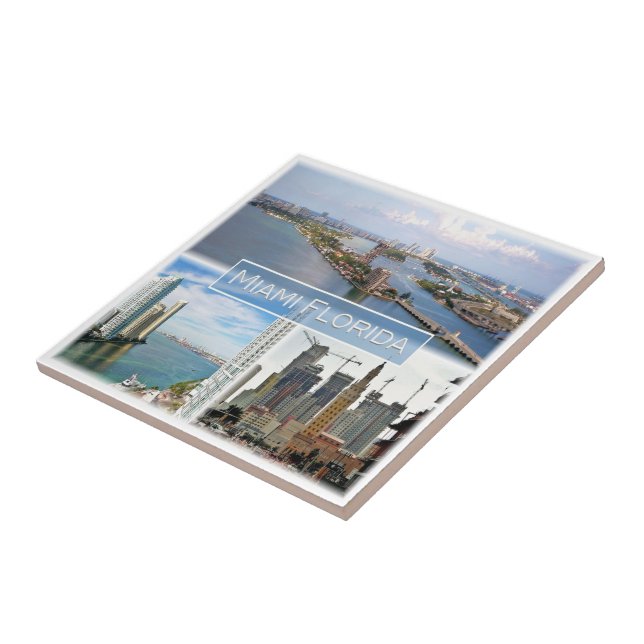 Azulejo De Cerâmica zUS039 MIAMI, FLORIDA, Mosaico, América, (Lateral)