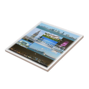 Azulejo De Cerâmica zUS040 MIAMI, FLORIDA, Mosaico, América,