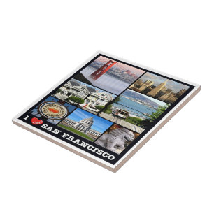 Azulejo De Cerâmica zUS067 SAN FRANCISCO I Love, Mosaico,