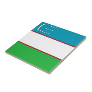 Azulejo De Cerâmica ZUZ001 UZBEKI FLAG, Usbequistão, Ásia