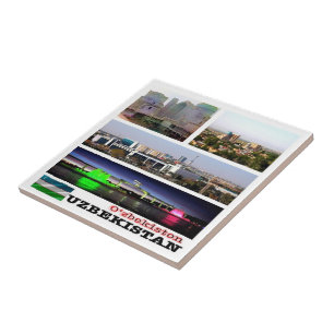 Azulejo De Cerâmica zUZ008 UZBEKISTAN, Mosaico, Ásia,