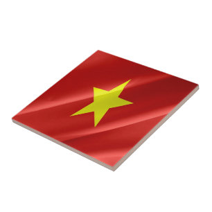 Azulejo De Cerâmica zVN002 Bandeira Agitando Vietnamita, Vietnã,