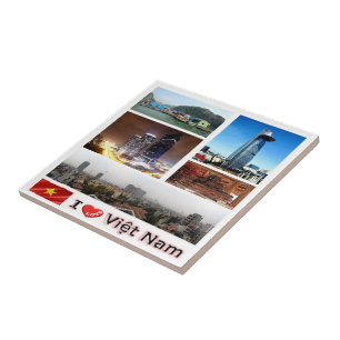 Azulejo De Cerâmica zVN011 VIETNAM I Love, Mosaic, Asia,