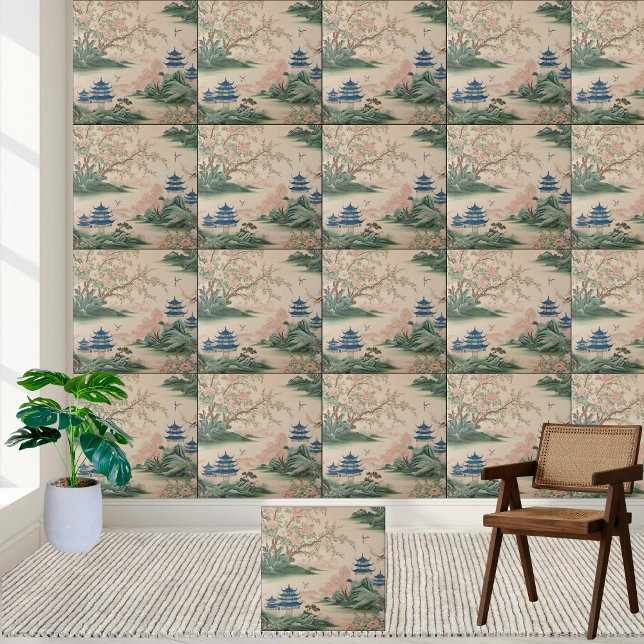 Azulejo de Chinoiserie para Decor Asiático de Luxo (Luxury Asian Decor Chinoiserie Tile)