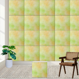 Azulejo de cor aquosa verde e amarelo cerâmico