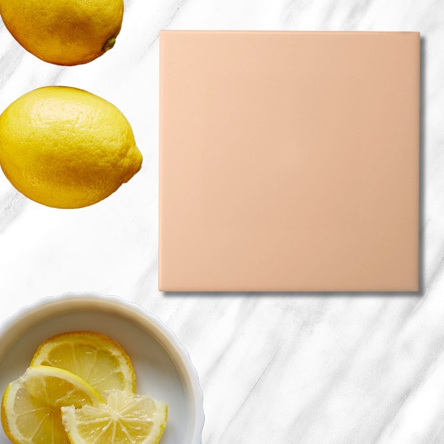 Azulejo de cor sólida de pêssego simples (Simple Peach Color Tile is a solid color peach tile modern minimalist and elegant
)