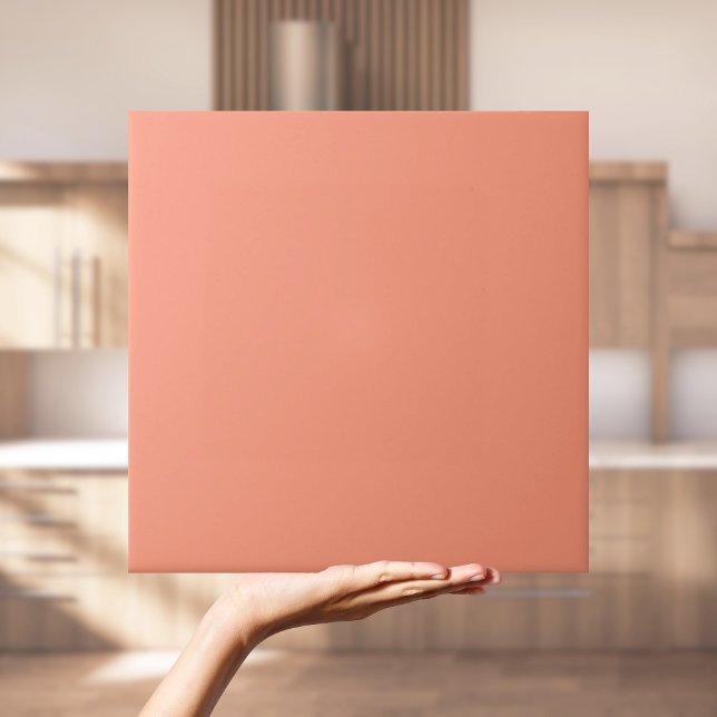 Azulejo de cor sólida rosa comum (Plain Coral Pink Solid Colour Tile
)