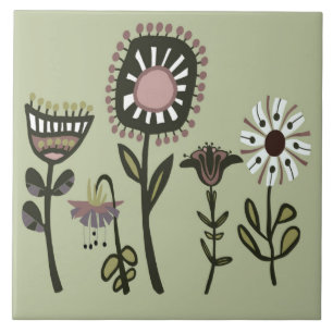 Azulejo de cozinha cerâmica de flores divertidas