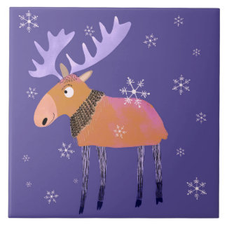 Azulejo de Cozinha Cerâmica de Moose de Inverno Cu