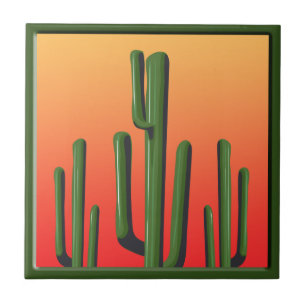 Azulejo de decadência inicial do Saguaro Cactus