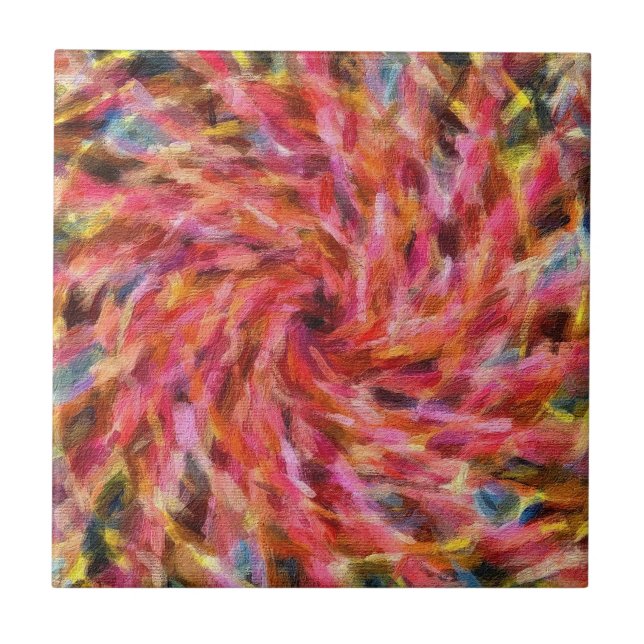 Azulejo de Design Abstrato Colorido Negrito (Frente)