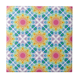Azulejo de Diamante Maximalista Rainbow Floral Fou