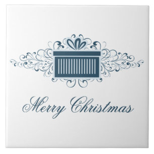 Azulejo de espirais de férias presente, azul