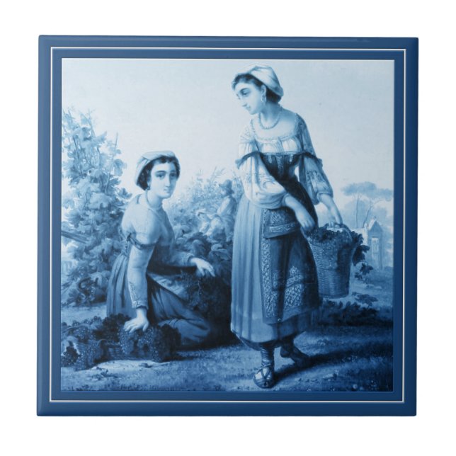 Azulejo de Estilo Azul Delft Blue Style Roma 1873 (Frente)