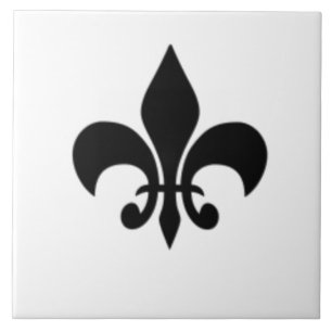 Azulejo De Fleur De Lis, Preto E Branco