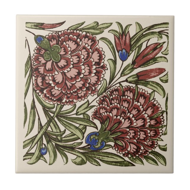 Azulejo de Flor Antiquado Arte Russa (Frente)