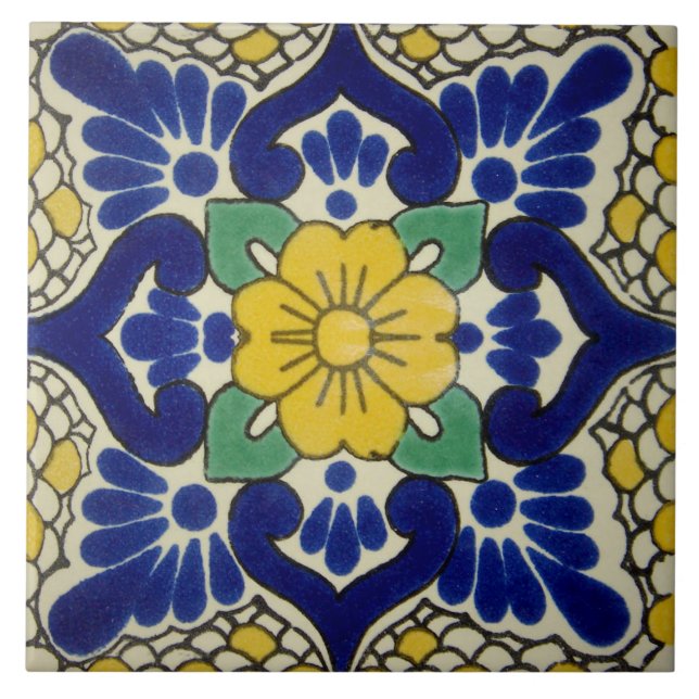 Azulejo de Fotografia Cerâmica de Flor Azul e Amar (Frente)