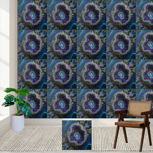 Azulejo de Geodo Ametist impressionante (Stunning Amethyst Geode Tile)