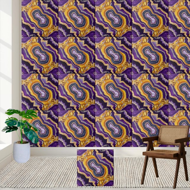 Azulejo de Geodo de Ametist Luxury (Luxury Amethyst Geode Tile)