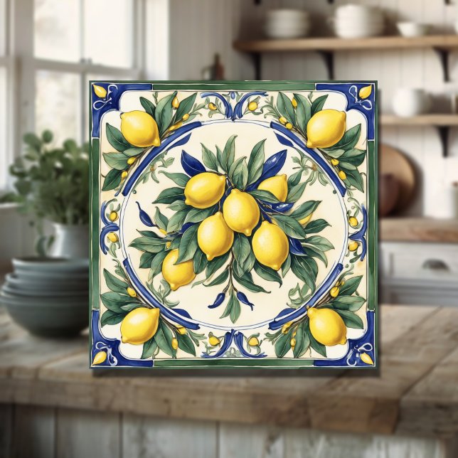 Azulejo de limão-cerâmico italiano Blue Majolica (Criador carregado)