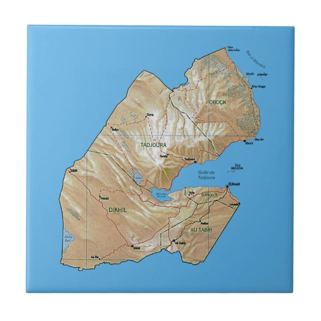 Azulejo de Mapa do Djibouti (Frente)