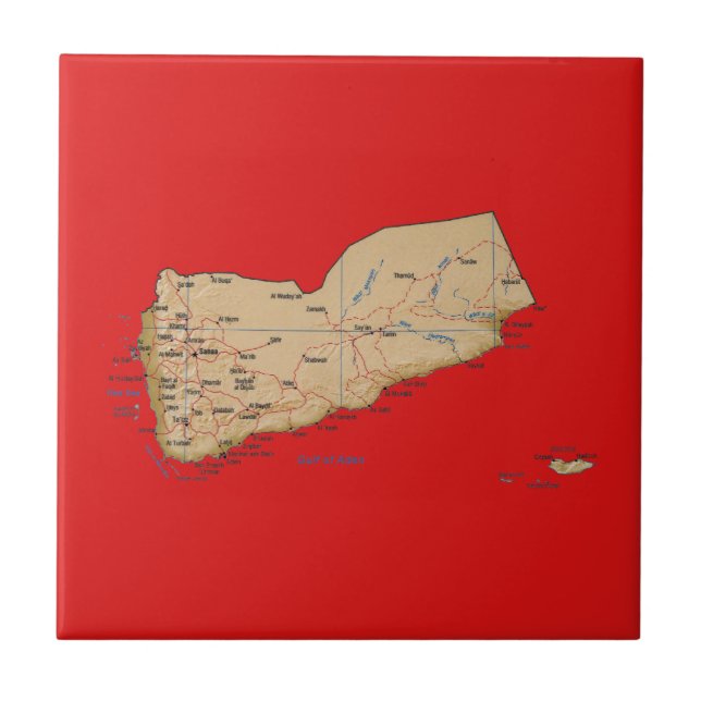 Azulejo de Mapa do Iêmen (Frente)