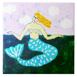 Azulejo de Mermaid de Abstrato Funky