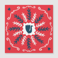 Azulejo de Natal com Arte Folclórica Rabiscada