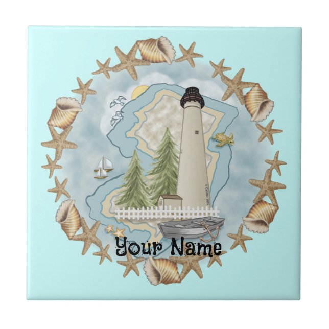 Azulejo de New Jersey Shells Lighthouse (Frente)