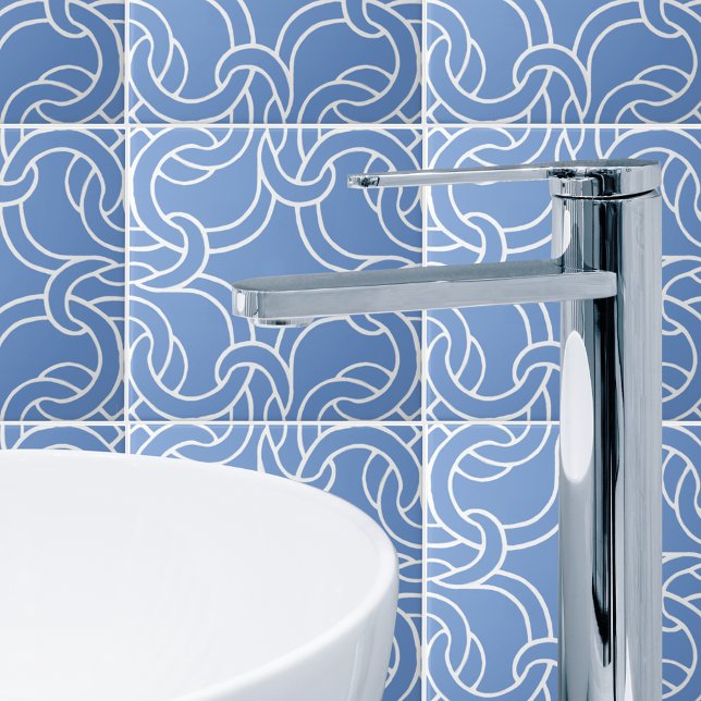 Azulejo De Padrão Céltico Branco E Azul (Criador carregado)