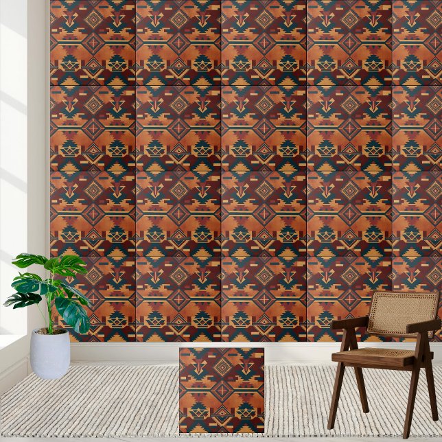 Azulejo de padrão inspirado no Kilim para backspla (Kilim Inspired Pattern Tile for Kitchen Backsplash)