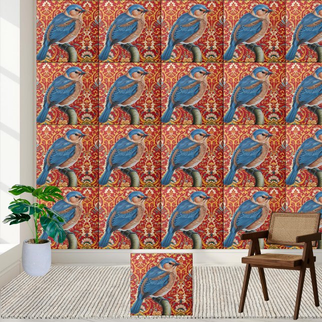 Azulejo de pássaro Luxury Chinoiserie (Luxury Chinoiserie Bird Tile)