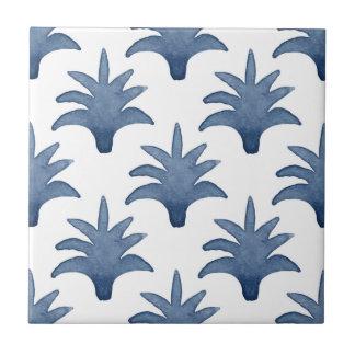 Azulejo de Pinecone azul e branco