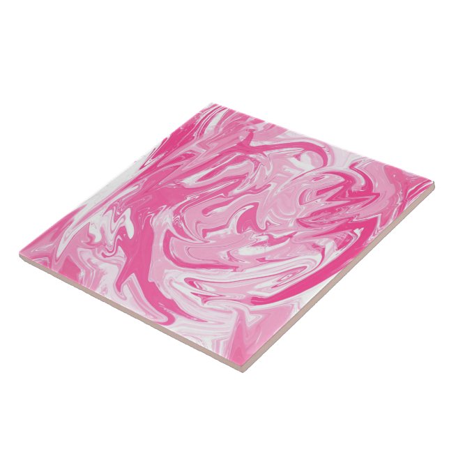 Azulejo de pintura de Abstrato branco cor-de-rosa (Lateral)