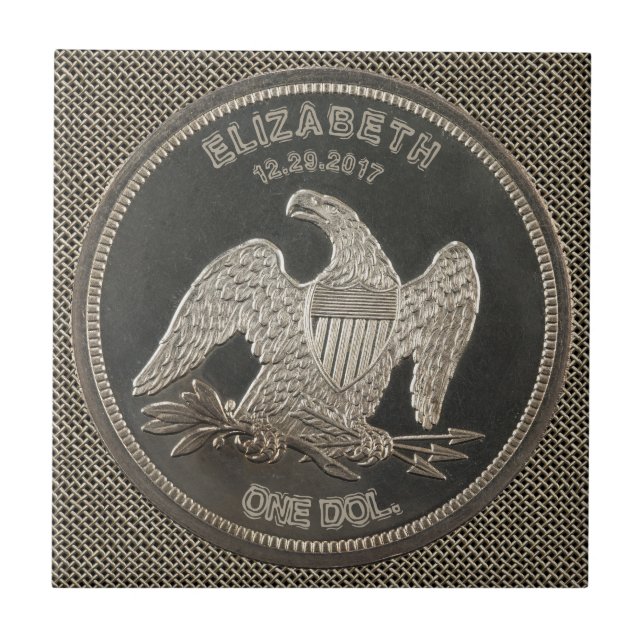 Azulejo de prata de 1865 dólares (Frente)