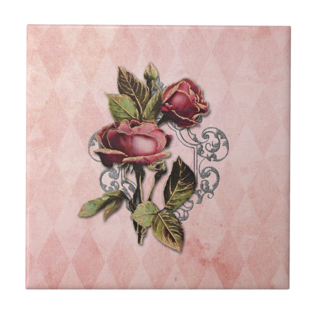 Azulejo de Rosas Gilded Vintage (Frente)