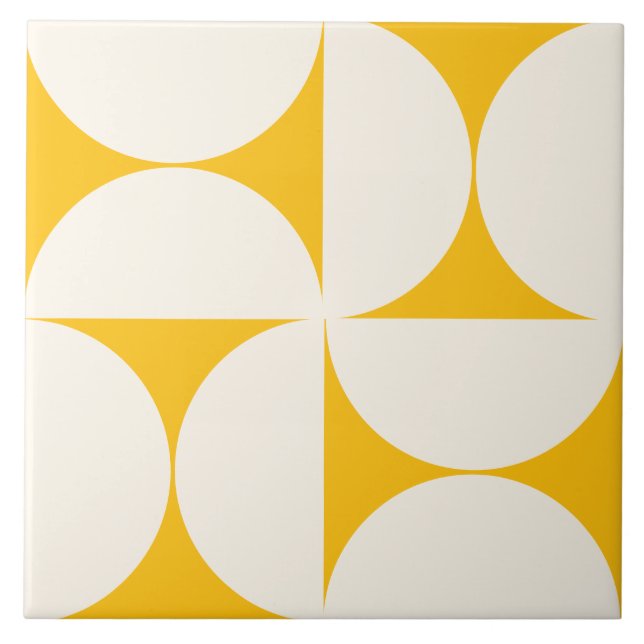 Azulejo de Semi Amarelo Geométrico Moderno (Frente)