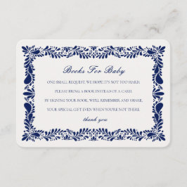 Azulejo de Talavera Azul Livros Convite para Bebê