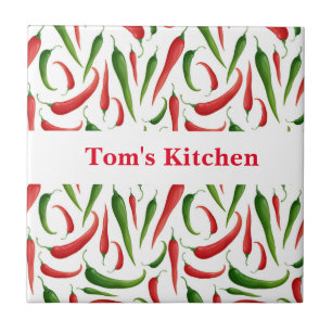 Azulejo de Trivet Pimentos de Nome Personalizado