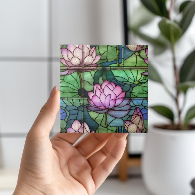 Azulejo de vidro inoxidável Lotus Cerâmica (Elevate your kitchen or bathroom with the timeless elegance of this lotus design ceramic tile 🌸✨ )