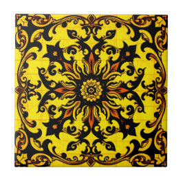 Azulejo decorativo amarelo rico