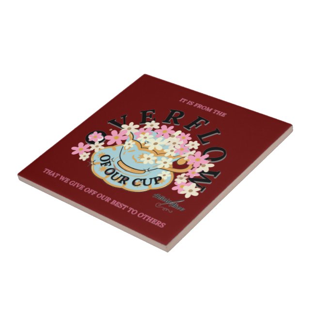 Azulejo decorativo cerâmico OVERFLOW por Adiela Ak (Lateral)