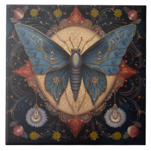 Azulejo Decorativo da Borboleta Vintage
