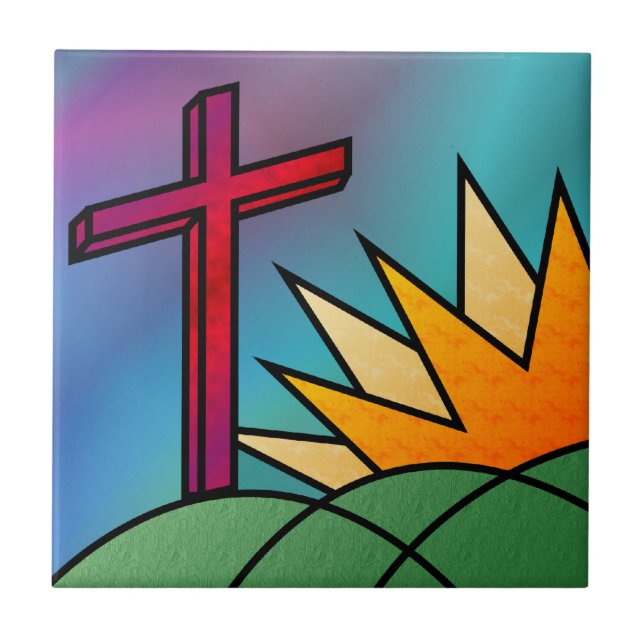 Azulejo decorativo da Manhã de páscoa (Frente)