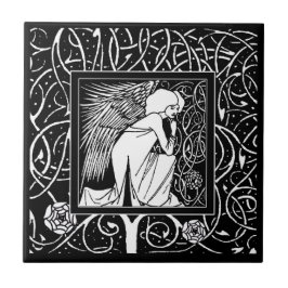 Azulejo do anjo de Beardsley do vintage