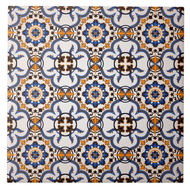 Azulejo do assoalho do teste padrão do ornamento (Frente)