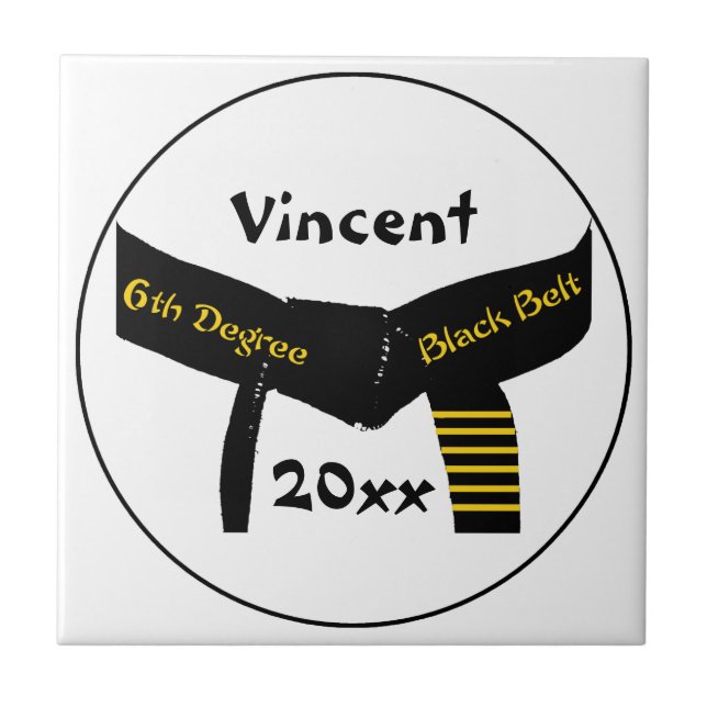 Azulejo do Cinturão Negro de Sexto Grau Artes Marc (Frente)